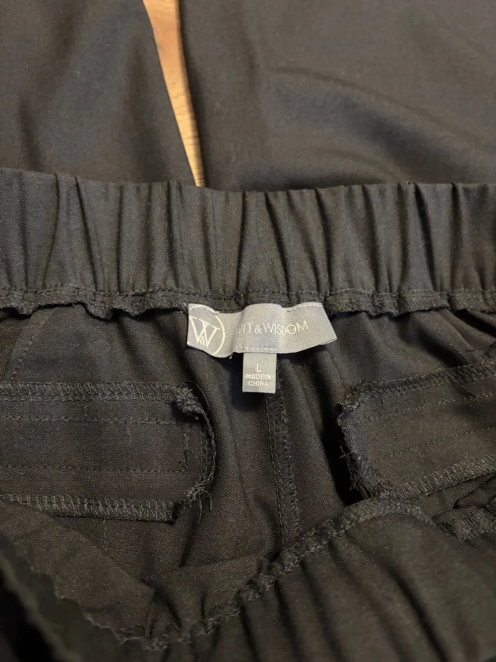 Wit & Wisdom Black Wide-Leg Pull-On Pants - Picture 7 of 9